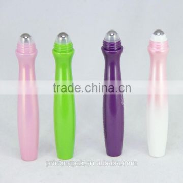 10ml BPA free plastic applicator metal ball colorful eye cream roller bottles