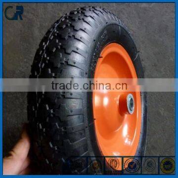 High quality cheap14' wheelbarrow nylon rubber wheels 3.50-8