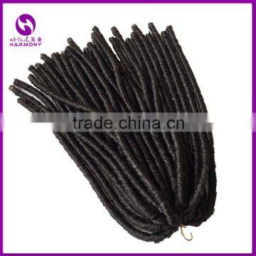 Wholesale 8 Colors Optional 110g 18" Crochet Twist Braids Ebony Synthetic Braiding Hair Soft Dreadlocks Hair Extensions