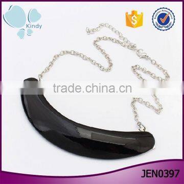 New China products for sale big black crescent moon necklace