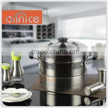 Stainless steel Straight body shape and durable two layers steamer pot boiler