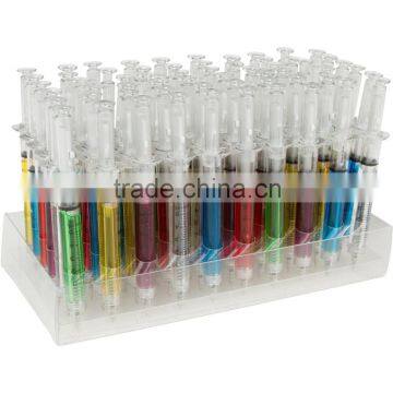 2016 Top Rated Hot Sale Assorted Colorful Syringe Pens Custom Cheap Injection Shape Ball Pen for Promotional Gifts