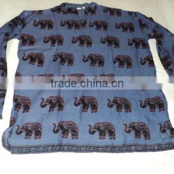 elephant printed hippy cotton gents shirts from india