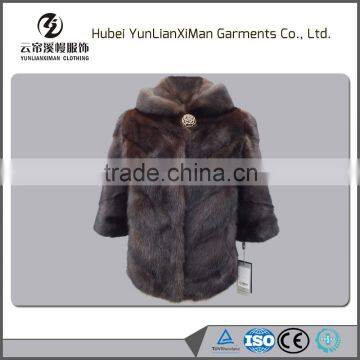Ladies brown mink fur coats OEM order for winter