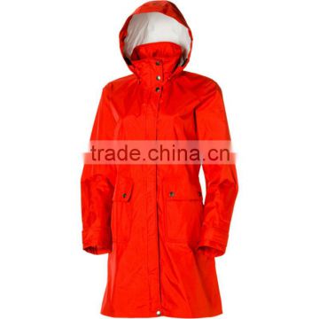 Classy red raincoat rain coat for women waterproof