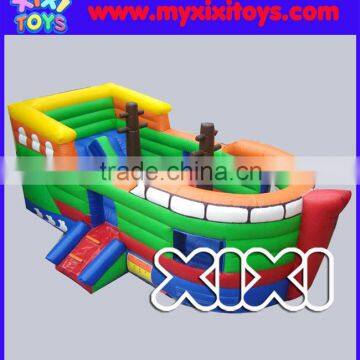 Attraction inflatable slide for kids, pirate ship inflatable slide for children