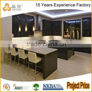 Custom-Made Luxury Lacquer PVC Black Kitchen Cabinet