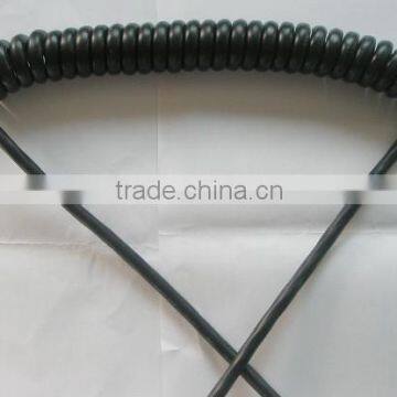 telephone or earphone multiple-core PU spiral cable