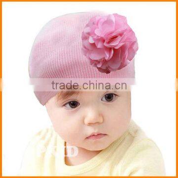 Autumn Korean Hand Knitted Children's Hats Satin Mesh Flower Baby Baby Hat MZ054 photo-2