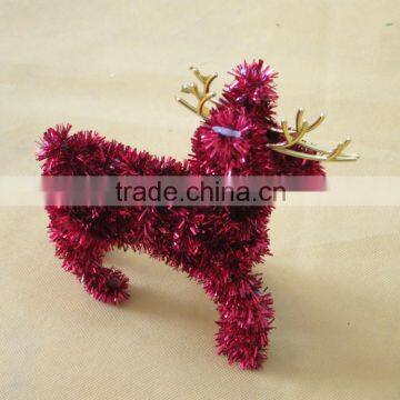 3D 15X10X5cm PET classic rein deer Christmas hanging decoration