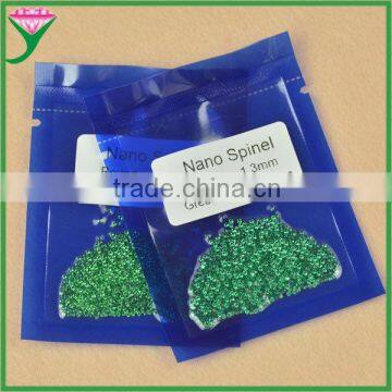 China Alibaba Wholesale 1.3mm round green nano spinel semiprecious stones