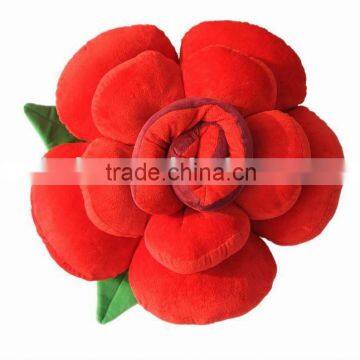 red plush rose furniture cushion