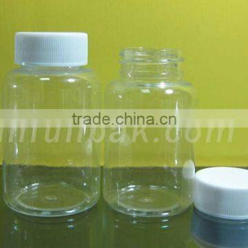 100ml Clear PET Medicine Bottle with white cap