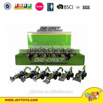 Hot Selling 1:43 Metal Pull Back Toy Tractor With Light & Music(6 Asst Styles),good Quality Die-cast Toy Tractor,metal Car Toy