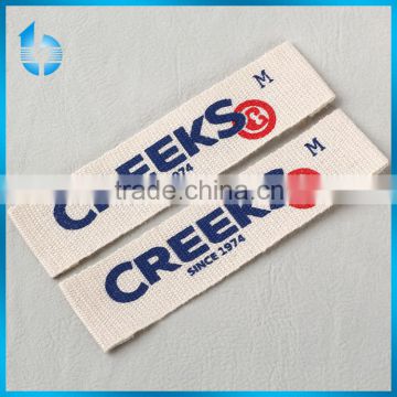 Cotton tape silk screen printing neck label for Men business shirt s