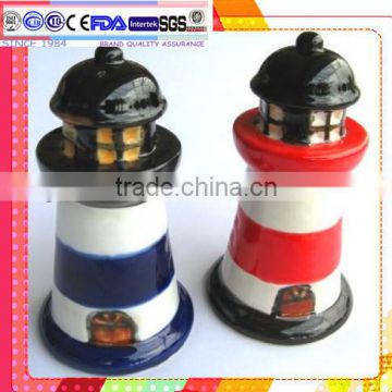 ceramic shaker lighthouse salt and pepper shaker