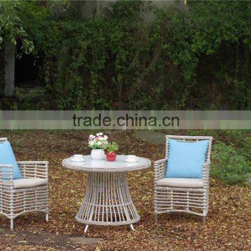 Garden furniture rattan wicker patio table with glass