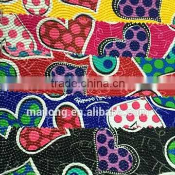 Embossed patent pvc leather fabric