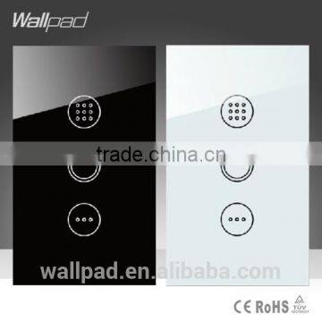 Hot Wallpad LED White Tempered Glass 110~250V US/Australia Standard 3 Gang Remote Control Power Window Curtain Blinder Switch photo-2