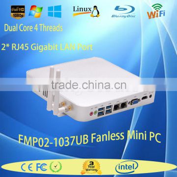 Mini computer parts Intel Celeron 1037U oem htpc 1.8G Dual-core four threads 2M cache1080P HTPC 4*USB3.0+ 2*USB2.0+ 2*LAN