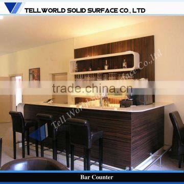 High gloss solid surface top sale unique design portable bar counter