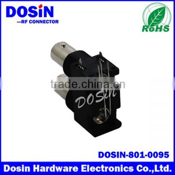 black plastic double bnc connector