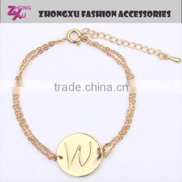 latest fashion and beautiful custom letter gold bracelet