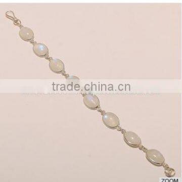 B0037-STERLING SILVER WHITE RAINBOW BRACELET 11.53