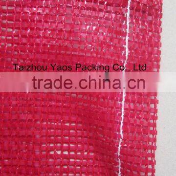 Red PP Tubular Mesh Bag Vegetables Onion Circular Drawstring Tubular Bag photo-2