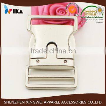 custom logo metal zinc alloy adjustable side release buckle for bag