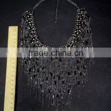 Water Drop Tassel Collar Necklace For Women Crystal Bead Brand Necklace Fashion Jewelry photo-6
