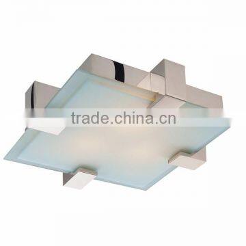 0816-32 layered bracket-graduated etched glass panels Surface Mount Ceiling Light