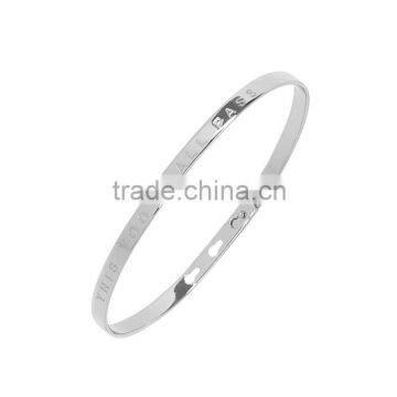Memories Bangles With Customize Design Word 'THIS TOO SHALL PASS' With 4mm/7mm Width photo-1