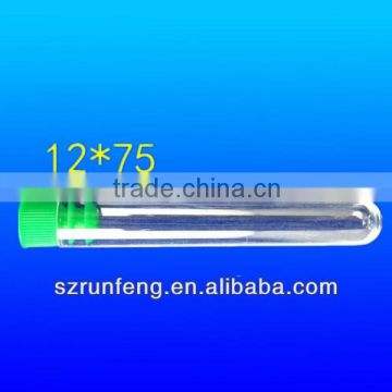 Plastic transparent test tube with cap