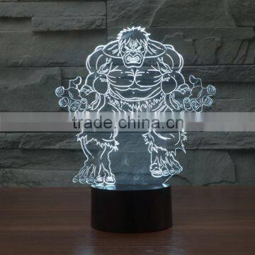 3D Optical Night Light Giant Green 7 RGB Light Colors 10 LEDs AA Battery or DC 5V Mixed Lot photo-3