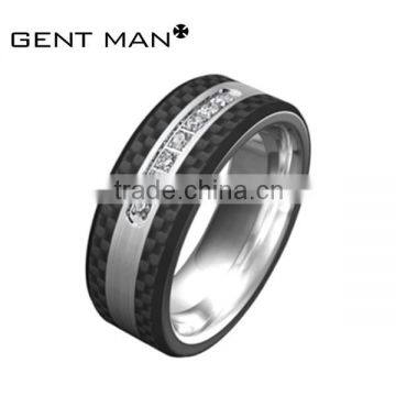 diamond cobalt titanium carbon fiber ring jewelry COMFORT-FIT Band