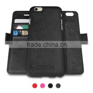 C&T Premium PU Leather Wallet Case Detachable Stand flip cover case for asus zenfone max