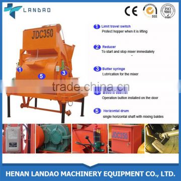 Construction machinery JDC350 single shaft concrete mixer machine for sale