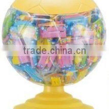 Tattoo bubble gum in football shaped jar(candy chewing gum)