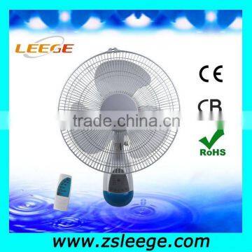 Wall mounted oscillatng fan with remote control