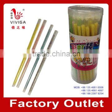 Fruity rainbow candy magic straw hard candy