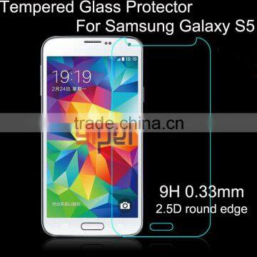 2015 High quality 2.5D Screen Protector For Samsung Galaxy S5 i9600 G900F Tempered Glass Screen ProtectorPremium protective film