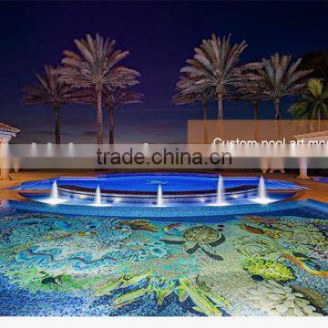 Castle interior wall and floor glass 3d floor mosaic murals