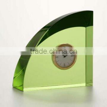 charming and green color crystal clock for perfect gift