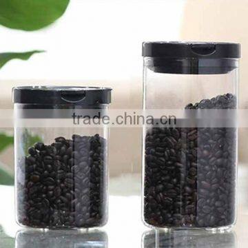 1000ml/300g coffee storage glass jar glass tea canister with plastic lid for keeping fresh