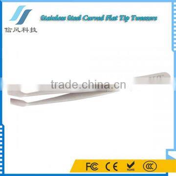 BST-36A Highly Precise Stainless Steel Curved Flat Tip Tweezers Tool