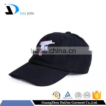 Guangzhou Daijun OEM Hot Sale 100% Cotton 2D Embroidered Unstruture Men Black Baseball Korea Cap