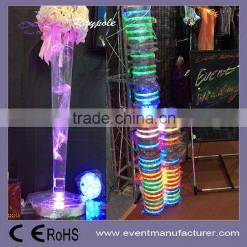 Wedding Decor 20cm Round Rgb Under Glass Bottle Vase Table Centerpiece Base Light With Remote Controlled photo-4
