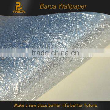 Fashionable design vinyl wallpaper 53cm width 3d metallic wallpaper