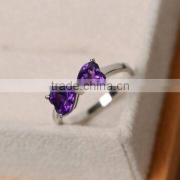 falak gems Natural purple amethyst ring, engagement ring, promise ring